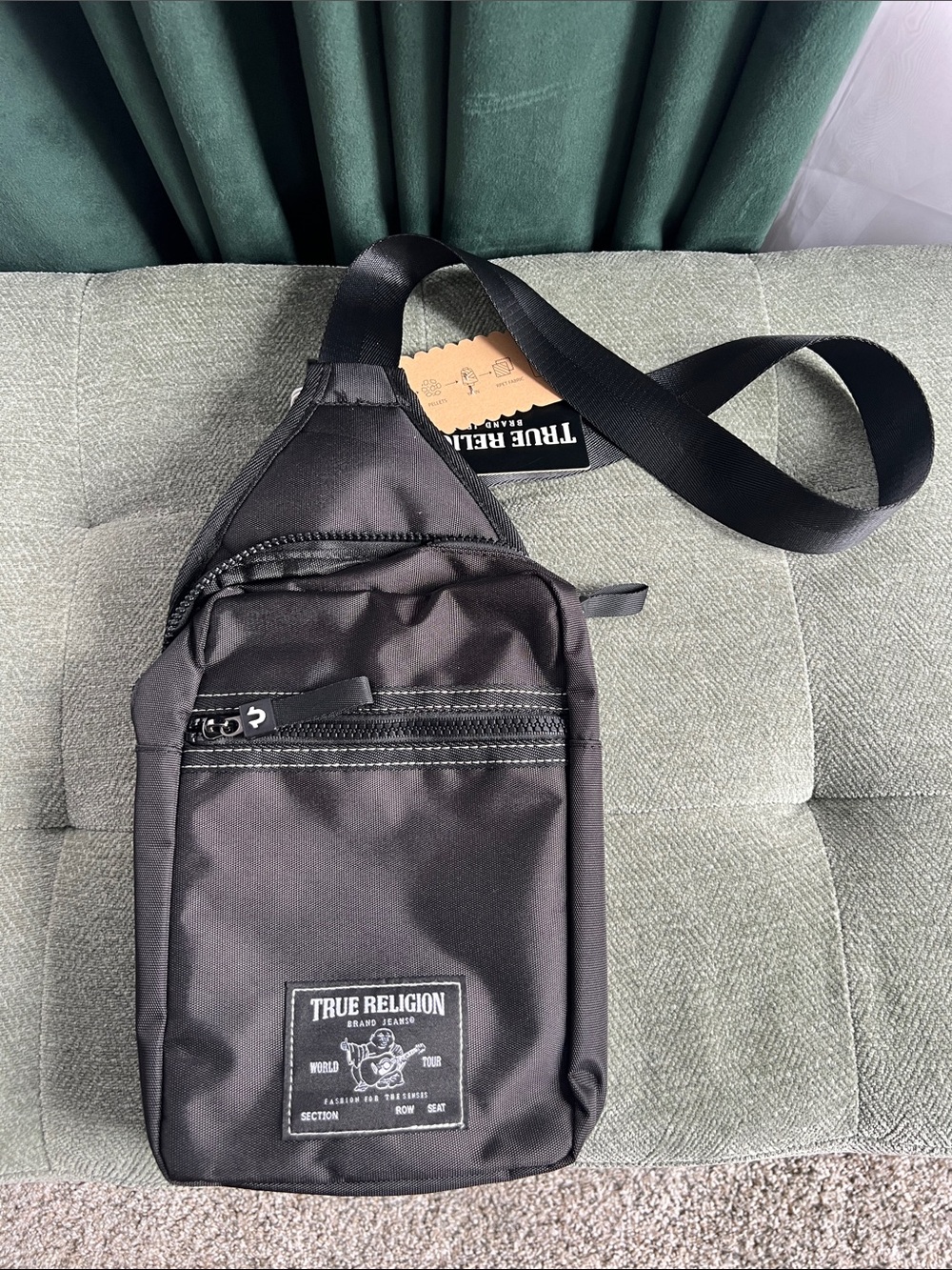 True Religion Black Men’s Sling Belt Bag